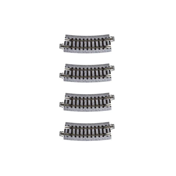 Kato USA Model Train Products Unitrack, 249mm (9 3/4") Radius 15-Degree Curve Track (4-Piece)