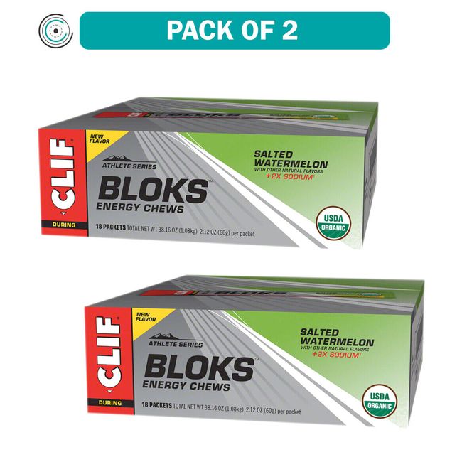 Pack of 2 Clif Shot Bloks: Salted Watermelon, Box of 18