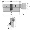 2x Knob Cylinder KSN 80 mm 40/40 Simultaneous Locking with 10 Keys