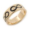 Avalaya Gold Plated Black Enamel 'Infinity' Band Ring - size N