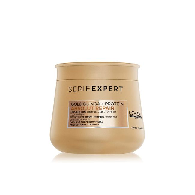 L’Oréal Professionnel | Golden Lightweight Mask, With Protein And Gold Quinoa for Fine-Medium Dry And Damaged Hair, Serie Expert Absolut Repair, 250 ml