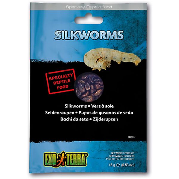 Exo Terra Vacuum Packed Reptile Food, Insects for Reptiles and Amphibians, Silkw