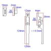Modern Contemporary Design Lockable Casement Window Fastener 124mm (Satin Chrome)