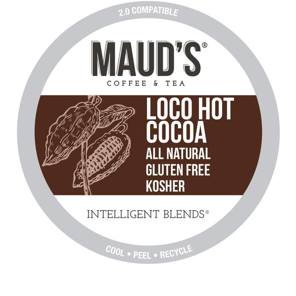 Maud's Dark Hot Chocolate Pods, 50ct. | Single Serve Gluten & Dairy Free Hot Cocoa | 100% California Blended Hot Chocolate | Solar Energy Produced Recyclable Pods Compatible with Keurig K Cups Maker