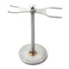 Luxury Razor and Brush Stand, The Admiral by VIKINGS BLADE, Ancient Viking Look with Heavy Distressed Stainless Steel & Brass, Extra Wide Openings, Fits Most Razors and Brushes