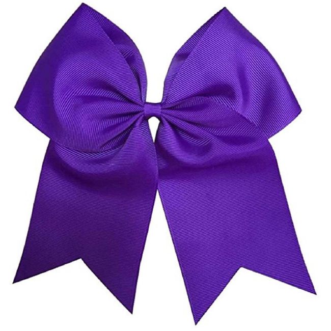 Hot Pink Cheer Bow for Girls Large Hair Bows with Ponytail Holder Ribbon | Kenz Laurenz