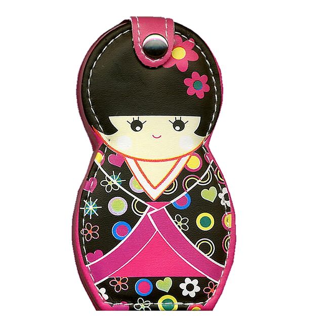 Kimono Kokeshi nail clipper set of 6 pieces, eyebrow scissors, nail file, nail clippers, cuticle nail clippers, tweezers, ear picks, Japanese souvenirs, homestay souvenirs, travel set, mail delivery (non-standard mail)