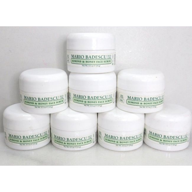 MARIO BADESCU SKIN CARE ALMOND & HONEY FACE SCRUB 0.5 OZ - LOT OF 8