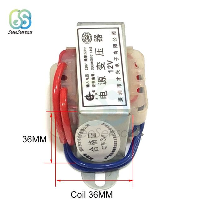 AC to AC Power Transformer, 220V 50Hz Input AC 24V Output 2W Rated EI  Single Phase Transformer for Lighting Power Supplies, Audio Equipment (24V)