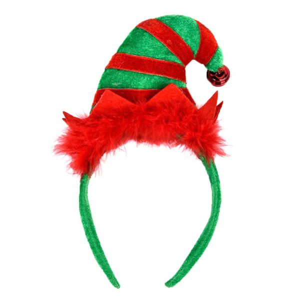 Beaupretty Christmas Hat Headband 3D Elf Hat with Jingle Bells Holiday Party Headwear Accessory for Costume Party Decoration