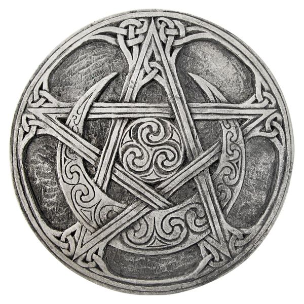 Dryad Design Moon Pentacle Plaque Stone Finish
