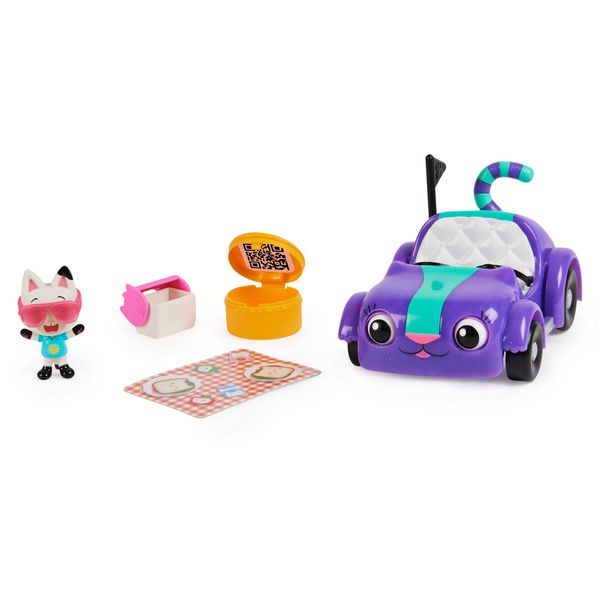 Gabby’s Dollhouse, Carlita Toy Car with Pandy Paws Collectible Figure and 2 Accessories, Kids’ Toys for Ages 3 and above