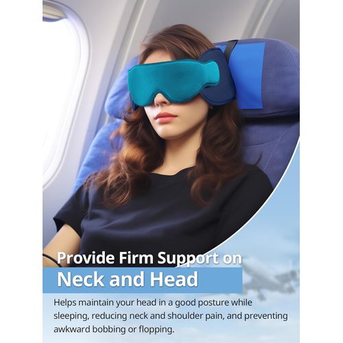 Inspireyes Travel Pillows for Airplanes, FSA HSA Eligible Approved Travel Accessories for Long Flight, Car Travel Pillow for Kids, Eye Mask for Sleeping Airplane, Texture Gray