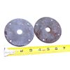 2-Pcs VINTAGE STEEL 3-1/2"ID ROUND Handrail Post Threaded Bracket Mount Plate SI