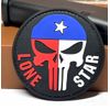 PVC Tactical Morale Patch, Punisher Skull Texas Flag Patch,  Lone Star Gun Patch