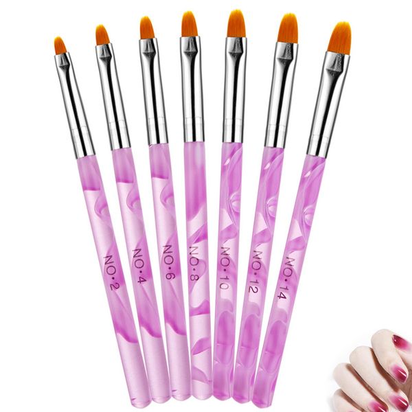 Olakin Nail Art Brushes Set[7 Pcs], Nail Art Painting Pen Brush Set, for Manicure Nail Art Design