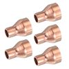 PATIKIL 5Pcs Copper Reducer 5/8" x5/16 ID Reducing Copper Coupling Fitting Pipe Adapter