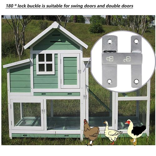 Barn Door Lock Illuminated Heavy Bolt Sliding Lock Durable zinc Alloy Suitable for Bathroom Garage Bedroom Cabinet pet House Chicken coop (180 Degree Door) (Silver)