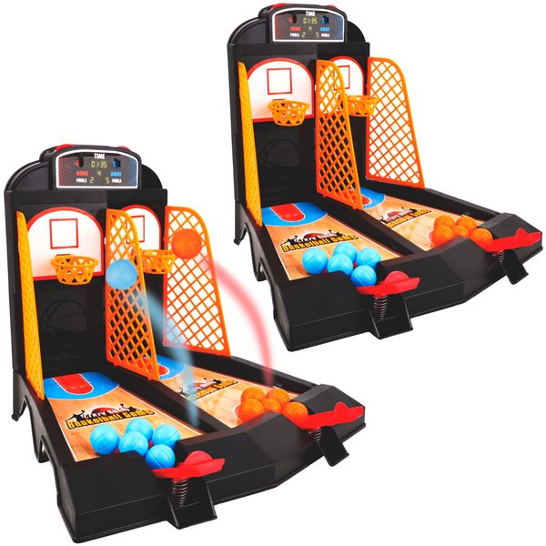 Fahacop 2 Set Mini Basketball Game Tabletop Basketball Shooting Game Arcade Desktop Basketball Game for Kids and Adults Birthday Sports Party Gifts