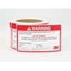 3M 54917 Firestop Identification Label, 3' x 5', 250/Roll, Red/White