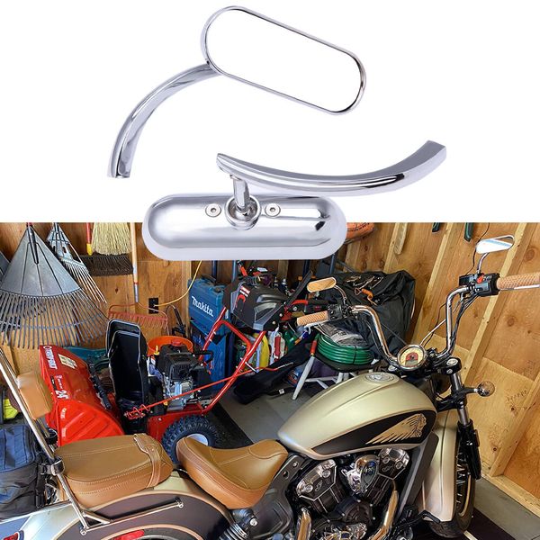 2x Chrome Motorcycle Oval Rearview Mirrors For Indian Chieftain Scout Roadmaster