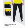 JAKO Men's Active Tracksuit Bottoms, Long, Black/Neon Yellow, M EU