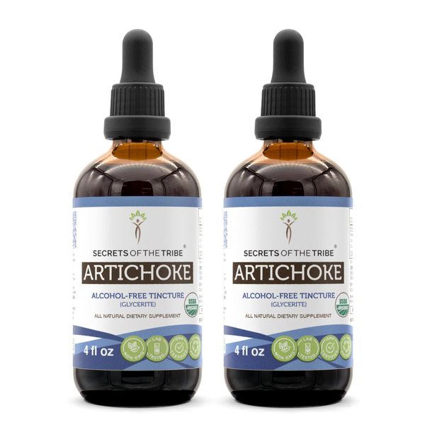 Artichoke USDA Organic | Alcohol-FREE Extract, High-Potency Herbal Drops | Made from 100% Certified Organic Artichoke (Cynara scolymus) Dried Leaf 2x4 oz