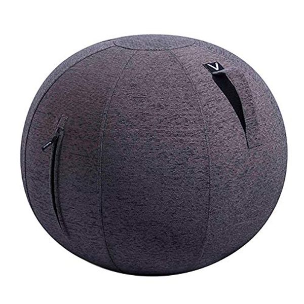 Seating Ball, Balance Ball, Exercise Ball, Luno, Chenille, Load Capacity, 264.6 lbs (120 kg), Stylish, Interior, Non-slip, Diet, Lightweight, Training, Washable, Fabric, Safe Design, Present, Charcoal Gray