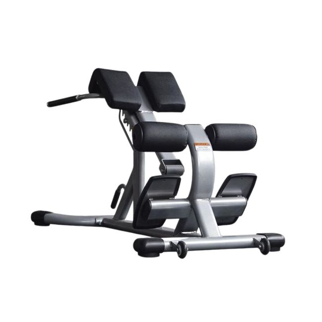 Body-changing Back Extension Roman Chair Waist back muscle erector muscle core exercise, silver gray frame black cushion