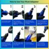 Rivet Gun Adapter For Grill Blind Riveting Tool Setter Kit 6 Nosepieces Riveter