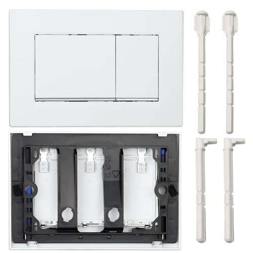 Actuator Plate for Geberit Dual Flush, Compatible with Geberit sigma30 Concealed Cisterns, White with Polished Chrome, 115.883.KJ.1