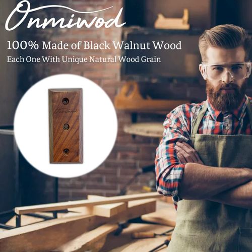 Onmiwod Guitar Wall Mount, Black Walnut Wood Guitar Hanger, U-Shaped Guitar Wall Hanger Mount, Guitar Holder Hook Stand Wall for Acoustic, Electric Guitar, Banjo, Bass, Gift for Guitar Player Men Boy
