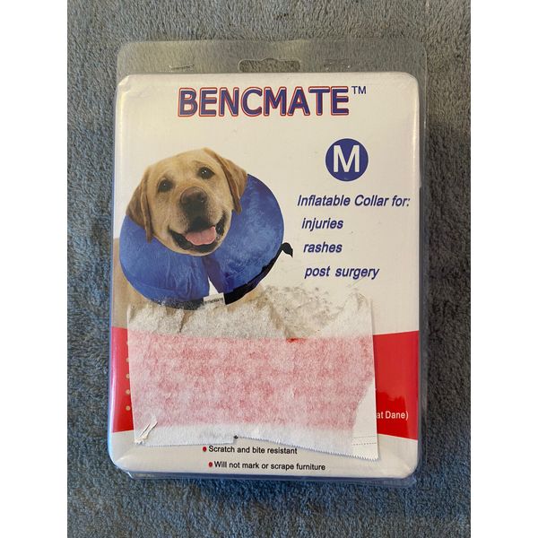 BENCMATE Protective Inflatable Dogs  Pet Recovery Collar MEDIUM 12-18” Blue