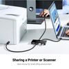 UGREEN USB Switch Selector 2 Computers Sharing 4 USB Devices USB 2.0 Peripheral Switcher Box Hub for Mouse Keyboard Scanner Printer PCs with One-Button Swapping and 2 Pack USB A to A Cable