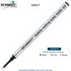 3 Pack - Schmidt 5285 Extra Fine Rollerball Metal Refill - Black Ink (Extra Fine Tip 0.5mm)