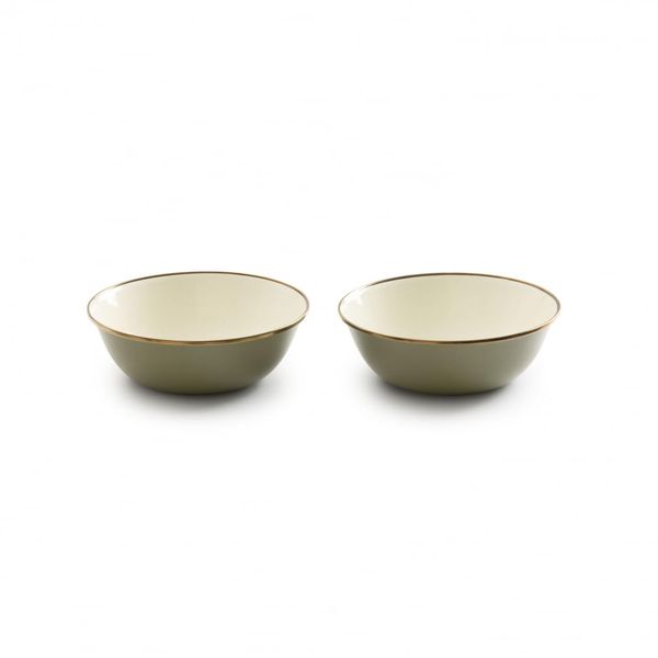 Barebones Enamel Two-Tone Bowls Set of 2