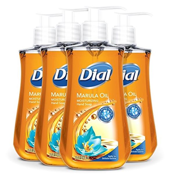 Dial Liquid Hand Soap, Marula Oil, 7.5 Fluid Ounce, Pack of 4