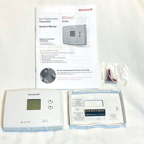 Honeywell RTH111B1024 Non Programmable Digital Thermostat Heat Cool Fan Auto On