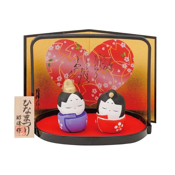 Seto Pottery Sha Hina Doll Compact Set, Heian Oboko Hinamatsuri