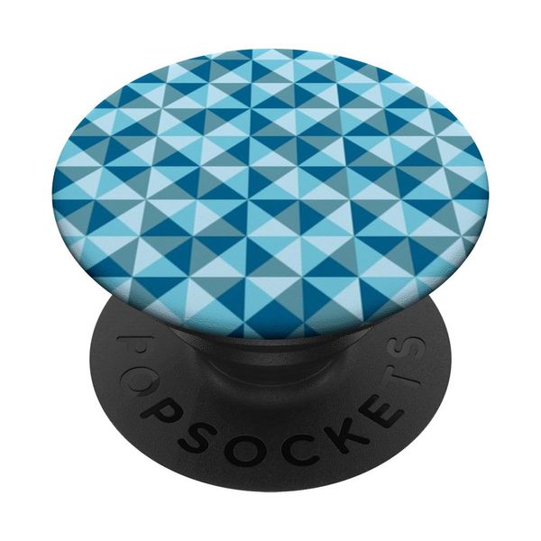 Aesthetic Cool Minimalist Blue Aqua White Geometric Pattern PopSockets Swappable PopGrip