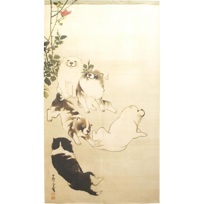 Noren Workshop Noren Japanese Style Nagasawa Ashiyuki Rose Butterfly Lion Figurine Tapestry Poster Divider Japanese Painting Width 33.5 x Length 59.1 inches (85 cm) x Length 59.1 inches (150 cm)