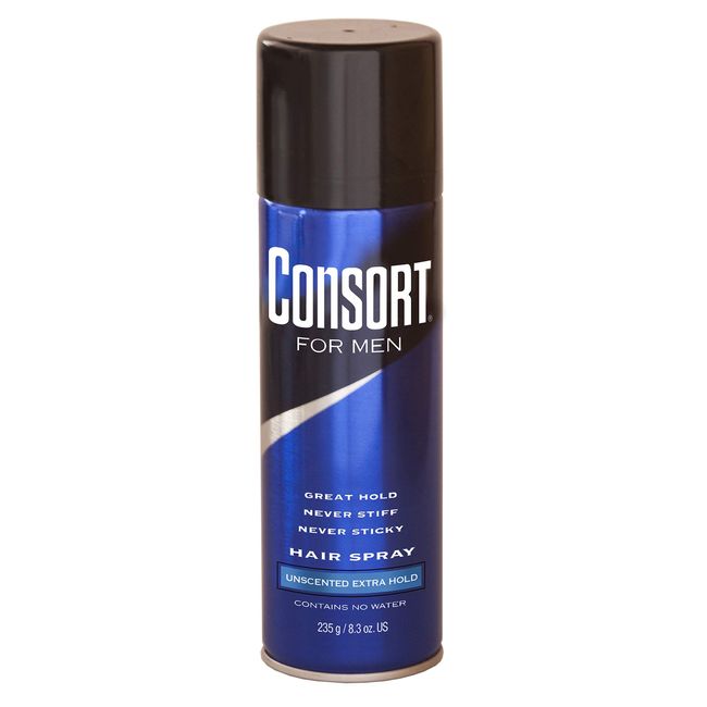 Consort For Men Hair Spray Unscented Extra Hold 8.30 oz (Pack of 2)