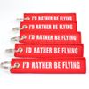 Rotary13B1 I'D RATHER BE FLYING - Key Chain Tags Red/White - 5pcs