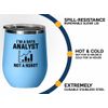 Data Analyst Blue Edition Wine Tumbler 12oz - not a robot - Computer Science Tech Web Developer IT Database Programming Coding Software