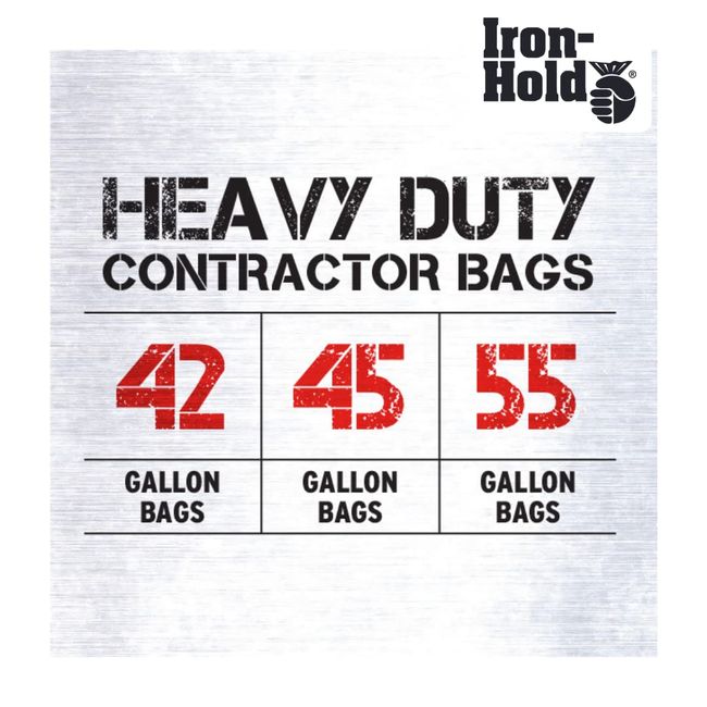 Heavy Duty Contractor Bags 42 Gallons 3 Mil, 20 Bags