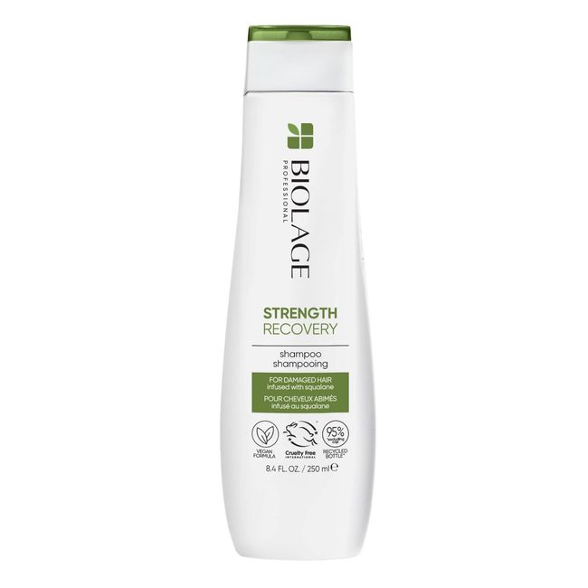 Biolage Professional Shampoo für geschädigtes Haar, Geschmeidigkeit & Glanz, Bewahrt die Faserintegrität, Vegan, Strength Recovery Shampoo, 250 ml