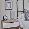 Modern Square Polished Chrome Touch Table Lamp with a Grey Shade