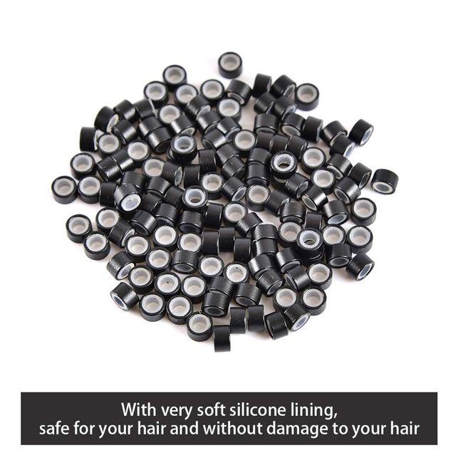 microring hair extensions beads silicone lined microlink ring tools for hair  extensions 1000 PCS