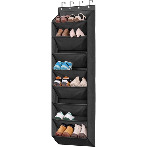MISSLO 8 Shelves Over Door Shoe Organizer, Hanging Shoe Rack with Deep ...