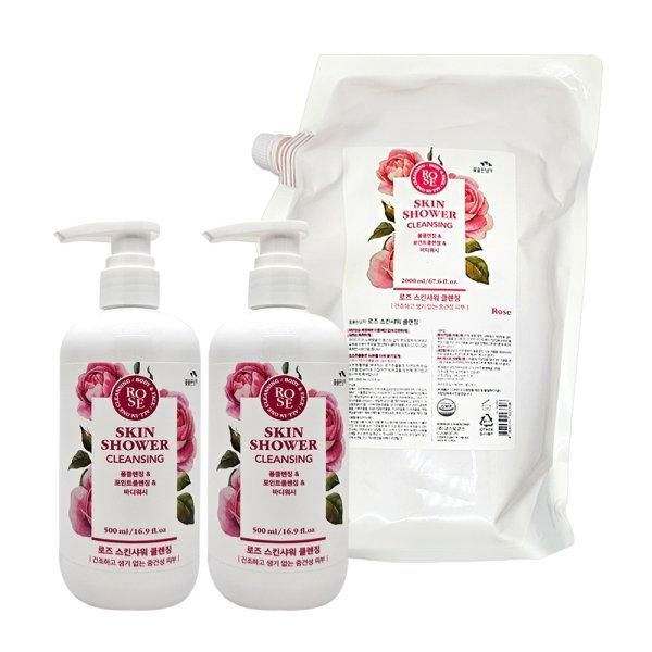 Man with Flowers Foam Cleansing Body Wash Skin Shower 500ml x 2 + 2kg